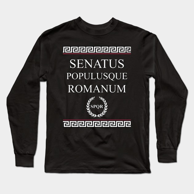 Senatus Populusque Romanum SPQR Ancient Rome Symbol Long Sleeve T-Shirt by AgemaApparel